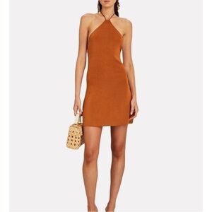 NWOT Cult Gaia Rust Backless Halter Dress